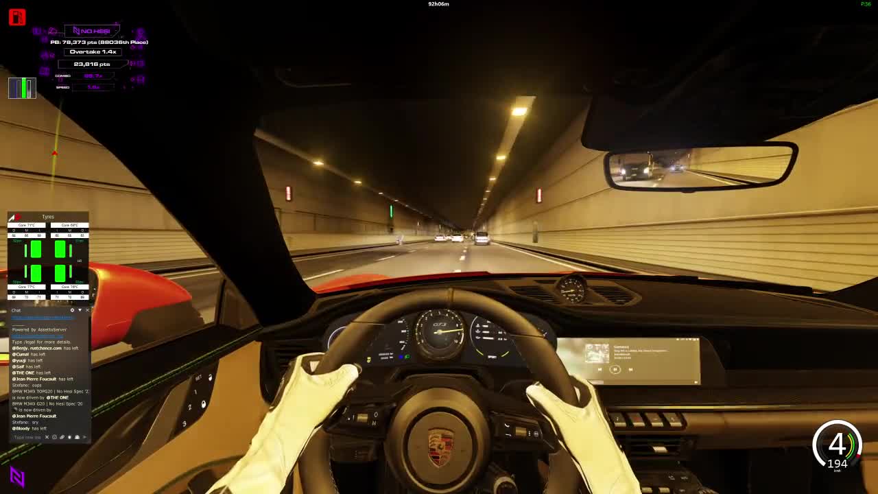swimming in a tunnel
